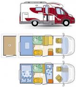 Zebra-Caravan Adria 590 Compact campervan rental germany